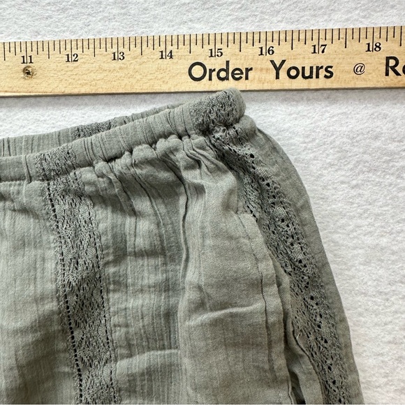 Free People Beach Shorts Embroidered Lace Drawstring Gray Oversized Short Small - Picture 10 of 10